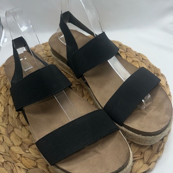 a.n.a. A New Approach Elastic Band Platforms Sandals Vacation Summertime Casual - Picture 1 of 8